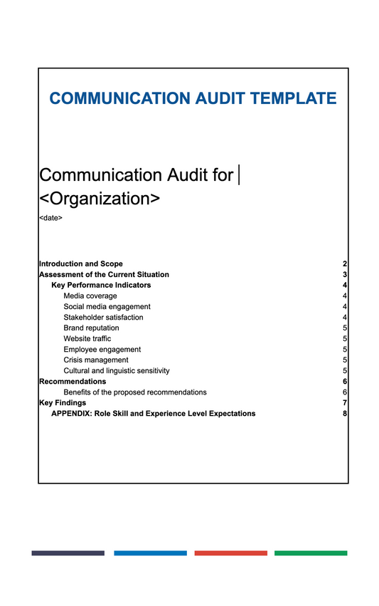 Communication Audit Template